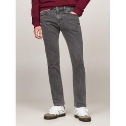 Slim-fit-Jeans TOMMY JEANS "SCANTON SLIM BRANDED DH4273", Herren, Gr. 32, Länge 34, schwarz (denim schwarz), Denim/Jeans, Obermaterial: 98% Baumwolle, 2% Elasthan, casual, slim fit, Jeans