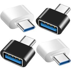 Ccykxa - USB-C-auf-USB-Adapter (4er-Pack), USB-C-auf-USB-OTG-Adapter, USB-Buchse auf USB-C-Stecker (2 schwarz und 2 weiß)