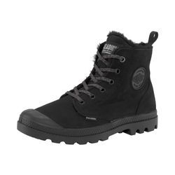 Winterboots PALLADIUM "PAMPA HI ZIP WL W", Damen, Gr. 37,5, schwarz, Leder, sportlich, Schuhe, Winterschuhe, Schnürboots, Winterstiefel, Snowboots, gefüttert