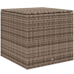 Polyrattan Auflagenbox, Kissenbox mit Deckel, Hubautomatik, Sand