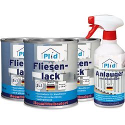 Premium Fliesenlack Fliesen Lack Fliesenfarbe & 0,5l Anlauger Weiß - Seidenglänzend