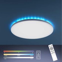 LeuchtenDirekt LED Deckenleuchte GUSTAV, CCT, RGB, dimmbar, Fernbedienung, rund, IP20