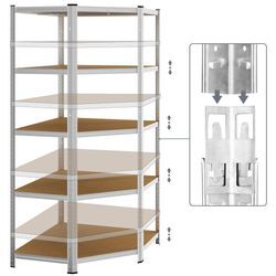 monzana® Schwerlast Eckregal 5 MDF Platten 180x70x40cm