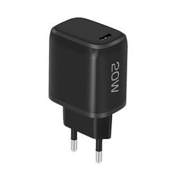 USB Type-C 20 Watt Reise-Schnell-Ladegerät mit TÜV / GS schwarz