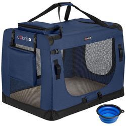 Cadoca® Tiertransportbox XL 82x58x58cm navyblau