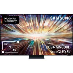 SAMSUNG QLED-Fernseher Neural Quantum 8K AI Gen2 Prozessor, bis zu 165Hz, Upscaling, KI TV, G (A-G), Fernseher, schwarz, 75