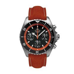 Chronograph RUHLA "Glasbach Cup, 49702", rot, Armbanduhren, Herren, Quarzuhr, Herrenuhr, Datum, Stoppfunktion, Saphirglas, Made in Germany