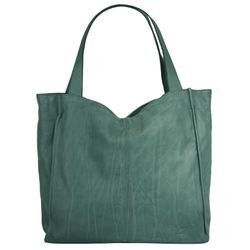 Shopper SAMANTHA LOOK Gr. B/H/T: 35cm x 35cm x 9cm onesize, grün Damen Taschen echt Leder, Made in Italy