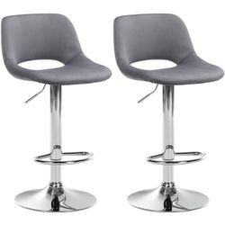 CLP 2er Set Barhocker Camden I Samt-Bezug