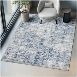 tectake® Vintage Designer Teppich, verschiedene Größen, pflegeleichter, flauschiger Kurzflor, rutschfeste Unterseite