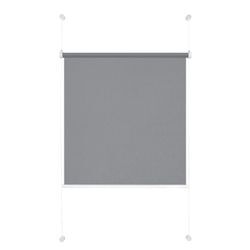 Ondeco Tageslicht Rollo ohne Bohren Klemmrollo Alternative Plissee Klemmfix Sichtschutz Sonnenschutz Farbe: Grau, Größe: 90x130 cm