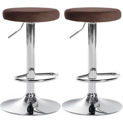 CLP 2er Set Barhocker Ponte Samt I Drehbarer Thekenhocker I Höhenverstellbarer Hocker I Küchenhocker mit Metallgestell