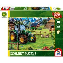 Schmidt Spiele Puzzle John Deere: Alpenvorland mit Traktor 6120M