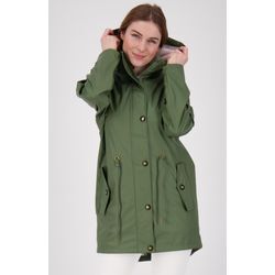 Regenjacke DEPROC ACTIVE "Friesennerz LOVE PEAK UNI WOMEN", Damen, Gr. 34 (XS), grün (dunkelgrün), Obermaterial: 100% Polyurethan; Futter: 100% Polyester, casual, figurumspielend, Langarm gerader Abschluss mit Druckknopf, Jacken, auch in Großen Größen erhältlich