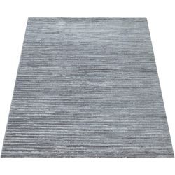 Teppich PACO HOME "Tivago 000", grau, B:120cm H:16mm L:170cm, Polypropylen (PP), Teppiche, Kurzflor, einfarbig und mit Streifen, Wohnzimmer