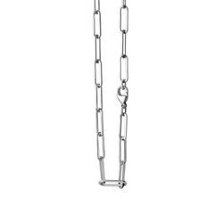 Collierkettchen VIVANCE "925/- Sterling Silber rhodiniert Gliederkette 50 cm", weiß, Halsketten, Damen, 60cm, Silber 925 (Sterlingsilber), L: 60cm B: 4.8mm, glänzend, B:4.8mm