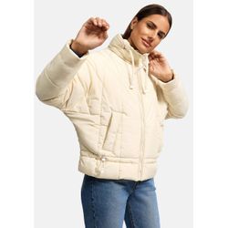 Steppjacke NAVAHOO "Luftzauber 14", Damen, Gr. L (40), beige (creme), Obermaterial: 100% Polyester (recycelt), Innenfutter: 100% Polyester, Ärmelfutter: 100% Polyester (recycelt), Wattierung: 100% Polyester (recycelt), modisch, oversize hüftlang, hoch geschlossener Ausschnitt, Langarm Ärmel ohne Ärmelschlitz normaler Saum, Jacken, Nachhaltige gesteppte Damen Übergangsjacke