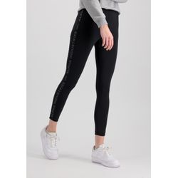 Leggings ALPHA INDUSTRIES "Alpha Industries Women - Leggings AI Stripe Leggings Women", Damen, Gr. S, Normalgrößen, schwarz, Obermaterial: 80% Nylon, 20% Elastan, Hosen