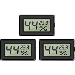 Beijiyi - LCD-Temperatur-Digital-Feuchtigkeitsmessthermometer, 3 Mini-Digitalthermometer, Hygrometer und Luftfeuchtigkeitsmesser für