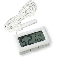 Beijiyi - 2-in-1-Digital-LCD-integriertes Thermometer-Hygrometer mit externem für Reptilien-Aquarium-Geflügel-Inkubator – Weiß