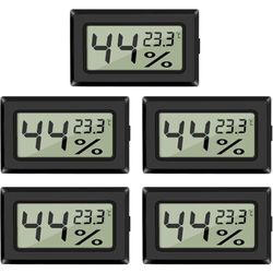 Beijiyi - Mini-Digital-LCD-Thermometer-Hygrometer, digitale Thermo-Hygrometer-Anzeige für Küche, Büro, Zuhause, Humidore, Reptilien-Inkubatoren (5