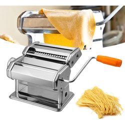 Tolletour - Nudelmaschine Pasta Maker Edelstahl Frische Manuell Pasta Walze Maschine Cutter mit Klemme für Spaghetti Nudeln Lasagne Bestes