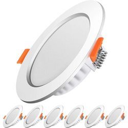 Beijiyi - LED-Einbaustrahler, extra flach, 5 w, 500 Lumen, entspricht 50 w Glühlampe, runde, ultraflache, kaltweiße 6000 k, 230 v