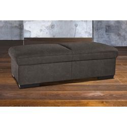 Hocker EXXPO - SOFA FASHION "Salerno Bankhocker, bequem und komfortabel", grau (anthrazit), B:140cm H:46cm T:67cm, Hybrid Lederfaserstoff (Grundgewebe 41% Lederfaser, 39% Polyester, 20% Baumwolle) 100%PU, NaturLeder, Primabelle-Microfaser (100% Polyester), Luxus-Microfaser (100% Polyester), Luxus-Kunstleder, Hocker, Polsterhocker