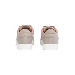 Sneaker CALVIN KLEIN JEANS "CLASSIC CUPSOLE LOW MIX MG WN" Gr. 37, beige, Damen, Textil, Leder, Lederimitat, Schuhe, Schnürschuh, Freizeitschuh, Halbschuh mit Logoschriftzug seitlich