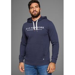 Kapuzensweatshirt H.I.S, Herren, Gr. 4XL, blau (marine), Obermaterial: 60% Baumwolle, 40% Polyester, unifarben, casual, normal, Sweatshirts, mit Logoprint - NEUE KOLLEKTION