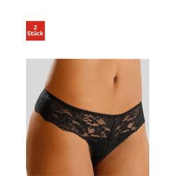 String NUANCE, Damen, Gr. 32/34, schwarz (2xschwarz), Spitze, Microtouch, Obermaterial: 85% Polyamid, 15% Elasthan, körpernah, Unterhosen, Dessous mit breitem Spitzenband