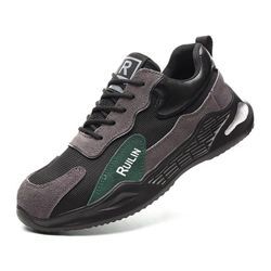 Ugreat - Unzerstörbare Stahlkappen-Sneaker, Herren-Stahlkappenschuhe, atmungsaktive Arbeitssicherheitsschuhe, leichte, bequeme Industriebauschuhe-46