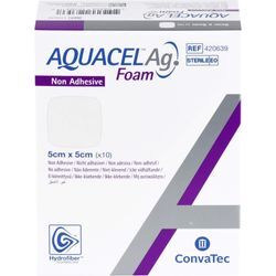 Aquacel Ag Foam Nicht Adhäsiv 5x5 cm Verband 10 ST