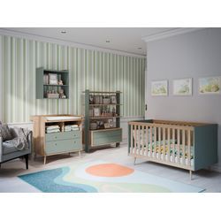 Babybett FORTE "Whenua" Gr. Lattenrost, Liegefläche B/L: 70cm x 140cm, kein Härtegrad, ohne Matratze, beige (salbei, mauvelle eiche), Baby, Spanplatte, Babybetten