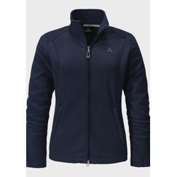 Fleecejacke SCHÖFFEL "Fleece Jacket Leona3", Damen, Gr. 34, blau (8820, blau), Oberstoff: 100% Polyester, sportlich, regular fit, hoch geschlossener Ausschnitt, Langarm, Jacken