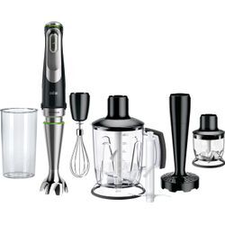 BRAUN Stabmixer "MQ 9147X MultiQuick 9", Schneebesen, Mixeraufsatz, Zerkleinerer, Gemüsestampfer, 0,6l Behälter, Mixer, grau (schwarz, edelstahlfarben)B:6,8cm H:41cm T:6,8cm