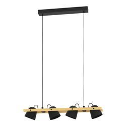 EGLO Hängeleuchte "HORNWOOD-Z", braun (schwarz, braun), B:14,00cm H:110,00cm L:78,00cm Ø:0,00cm, Lampen, FSCM70HB, ZigBee, App und Sprachsteuerung Alexa, RGB, dimmbar