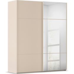 Schwebetürenschrank RAUCH "Scale-TRIO", beige (champagner, griffleisten champagner), B:181cm H:223cm T:68cm, Holzwerkstoff, Schränke, edle dreigeteilte Front mit 2 Zierleisten und Spiegel MADE IN GERMANY