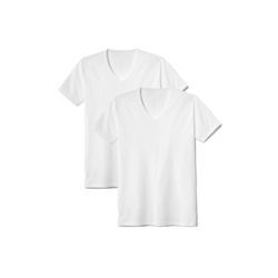 T-Shirt CALIDA "T-Shirt MEN T-Shirt 2PACK Natural Benefit 2er Pack" Gr. XL, weiß, Herren, Obermaterial: 94% Baumwolle CO. 6% Elasthan EL., Shirts