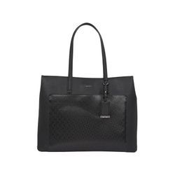 Shopper CALVIN KLEIN "CK MUST MEDIUM SHOPPER_MONO" Gr. B/H/T: 40cm x 32cm x 11,5cm, schwarz, Damen, Lederimitat, Taschen, Schultertasche, Umhängetasche, Henkeltasche Damen