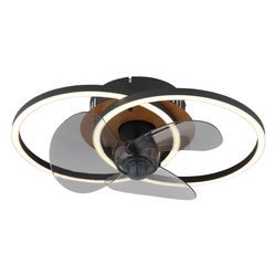 GLOBO LIGHTING Deckenleuchte "KAREN Deckenventilator Metall schwarz matt", LED, Kaltweiß, Neutralweiß, Warmweiß, Deckenlampe, Ventilator, Lampen, schwarz (schwarz matt)