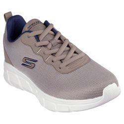 Sneaker SKECHERS "Bobs Sport™ B Flex – Chill Edge", Herren, Gr. 48,5, grau (taupe), Mesh, Lederimitat, sportlich, Schuhe, Chunky Sneaker, Schnürschuhe in veganer Verarbeitung