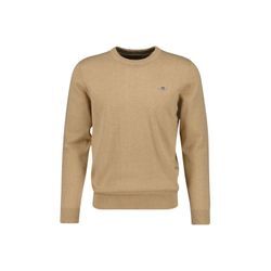 Sweater GANT "Strickpullover CLASSIC COTTON C-NECK", Herren, Gr. 5XL, grün (khaki melange), Obermaterial: 100% Baumwolle CO., Sweatshirts