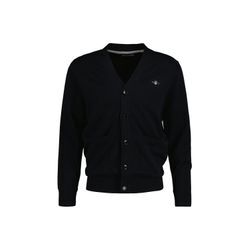 Sweatshirt GANT "Strickjacke CLASSIC COTTON V-CARDIGAN", Herren, Gr. L, schwarz, Obermaterial: 100% Baumwolle CO., Sweatshirts