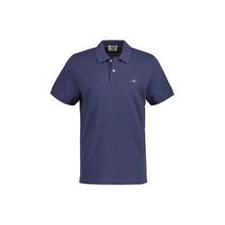 Poloshirt GANT "Poloshirt Regular Shield Pique Polo 1er Pack", Herren, Gr. L, blau (jeansblau), Obermaterial: 100% Baumwolle CO., Kurzarm, Shirts