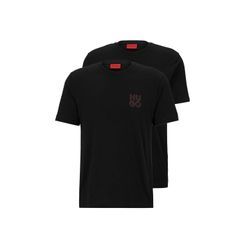 T-Shirt HUGO "T-Shirt Dimento 2er Pack" Gr. L, schwarz, Herren, Obermaterial: 100% Baumwolle CO., Shirts