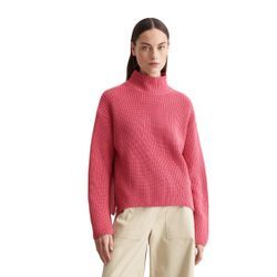 Strickpullover MARC O'POLO, Damen, Gr. M, rot (blushed berry), Strick, Obermaterial: 100% Baumwolle, casual, Langarm Bündchen, Pullover, mit Turtleneck-Kragen