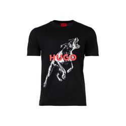 T-Shirt HUGO "T-Shirt Deyladec 1er Pack" Gr. L, schwarz, Herren, Obermaterial: 100% Baumwolle CO., Shirts