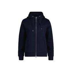 Sweater GANT "Sweatjacke REGULAR TONAL SHIELD ZIP HOODIE" Gr. L, blau, Damen, Obermaterial: 78% Baumwolle CO. 22% Polyester PES., Sweatshirts