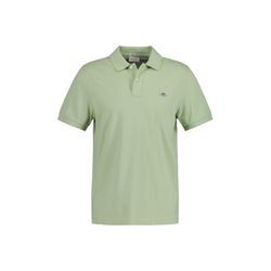 Poloshirt GANT "Poloshirt Regular Shield Pique Polo 1er Pack", Herren, Gr. L, grün (milky matcha), Obermaterial: 100% Baumwolle CO., Kurzarm, Shirts